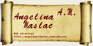 Angelina Maslać vizit kartica